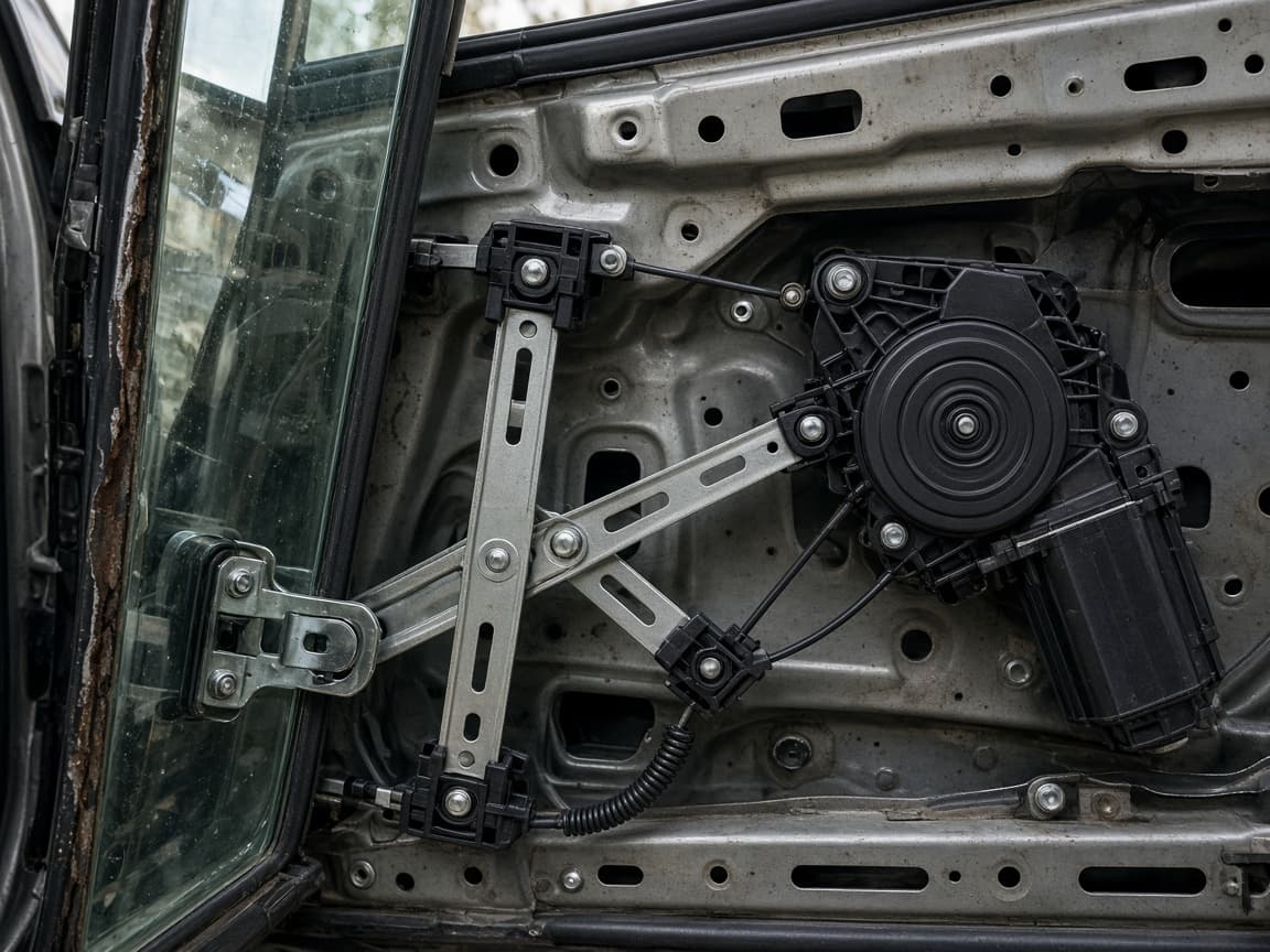 Car door window regulator mechanism