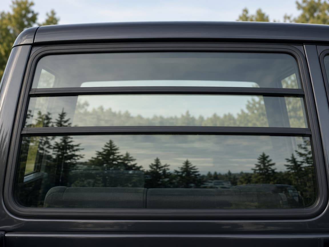 Pickup truck rear window glass